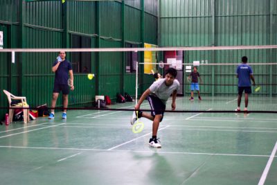 Indoor badminton training